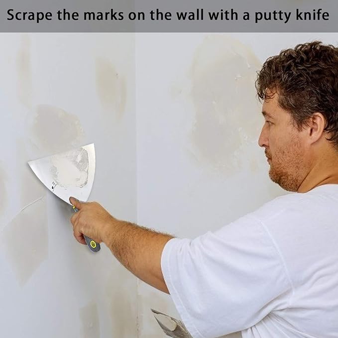 Putty Knife Set, 4 PCS (2,3,4,6 inch) Spackle Putty Knives, Metal Scrapers, Putty Scrapers for Drywall, Putty, Decals, Wallpaper, Baking, Patching and Painting