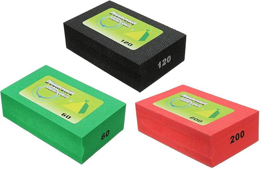 3 PCS Sanding Blocks 60 Grit+120 Grit+200 Grit Polishing Grinding Block Diamond Polishing Hand Pads Block For Granite Marble Glass Grinding