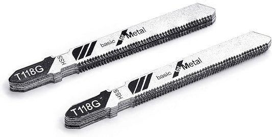 TAROSE 10-Piece T118G 3 Inch 32 TPI Assorted T-Shank Jig Saw Blades Set for Cutting Metal