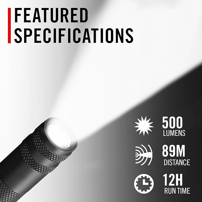 Coast HP3R 385 Lumen Rechargeable LED Penlight with Twist Focus, Red