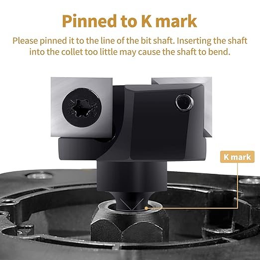 CNC Spoilboard Surfacing Router Bit, 1/4" Shank 1-1/4" Cutting Diameter, Carbide Insert Slab Flattening Router Bits Planing Bit