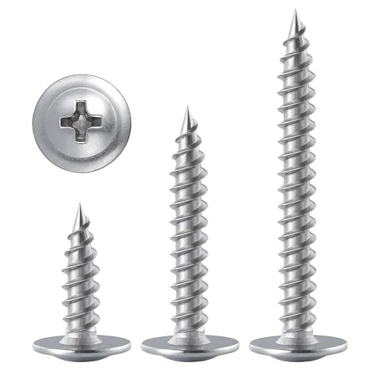 (100 pcs)#8횞2" Phillips Truss Head Wood Screws Stainless Steel 410 Quick Metal Self Tapping
