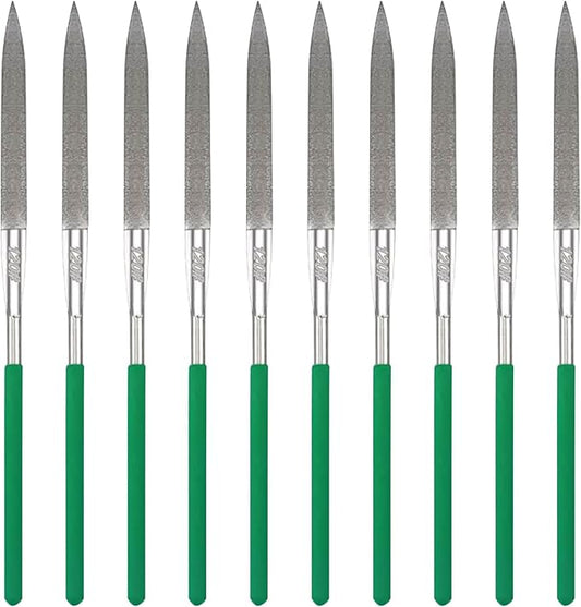 10PCS Diamond Files Half Round Set,Precision Needle File Set,Super Hard Black Nickel Coated Alloy File,Diamond Coated Files for Filing Metal,Ceramic,Stone,Jewelry,Glass.120 Grit,5×180mm