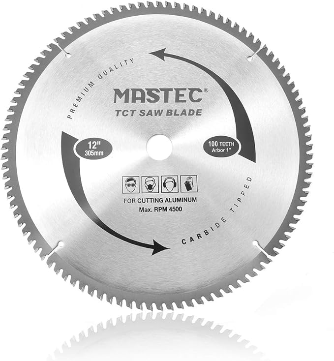 12-Inch 100 Tooth TCG for Aluminum and Non Ferrous Metals Cutting Saw Blade with 1-Inch Arbor