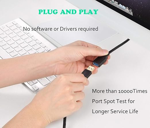 USB 3.0 Extension Cable 10FT High Speed 3.0 USB Extender Cord Type A Male to Female Data Transfer 5Gbps for Mouse Extender Cable Keyboard Extension Cord etc(10ft Black)