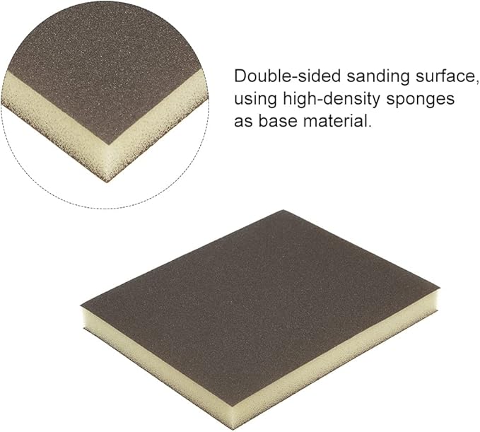 uxcell Sanding Sponge Sanding Blocks 220 Grits Medium Grit Sand Block Pad for Kitchen Metal Drywall Wood 12 Pieces