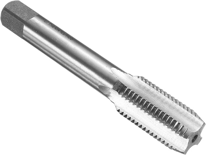 uxcell Hand Bottom Tap 3/4-12 UNS 2B Thread Bottoming Style Threading Taps High Speed Steel HSS6542 Straight Flutes Screw Tapping Tool