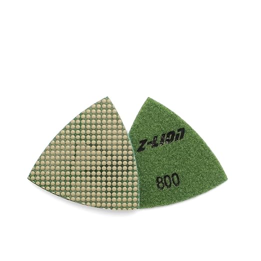Diamond Triangular Polishing Pads Glass Triangular Sanding Pads, for Concrete Granite Marble Glass (800 Grit)