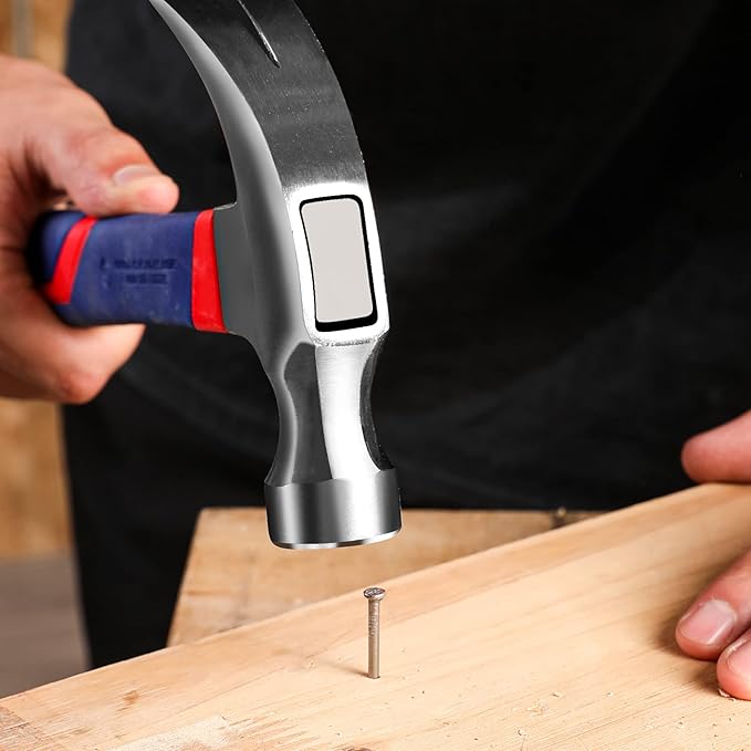 WORKPRO 16 oz Claw Hammer with Fiberglass Handle, All Purpose Hammer with Forged Hardened Steel Head