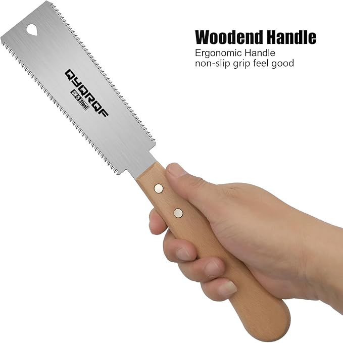 Mini Hand Saw, 6 Inch Japanese Pull Saw with Double Edges 15/17 TPI Flush Cut Saw for Woodworking DIY Projects (style A)