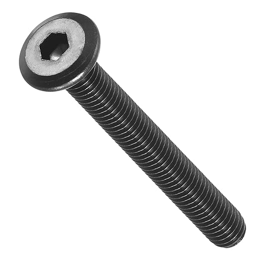 METALLIXITY Flat Head Hex Socket Cap Screws Bolts(M6-1x50) 15Pcs, Steel Hex Socket Furniture Bolts Screws - for Furniture Woodworking Project, Black