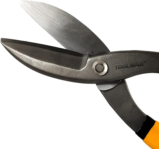 Tin Snips 12 Inch Straight Pattern Tinners Snips with Comfort Grip Sheet Metal Cutting Shears Heavy Duty