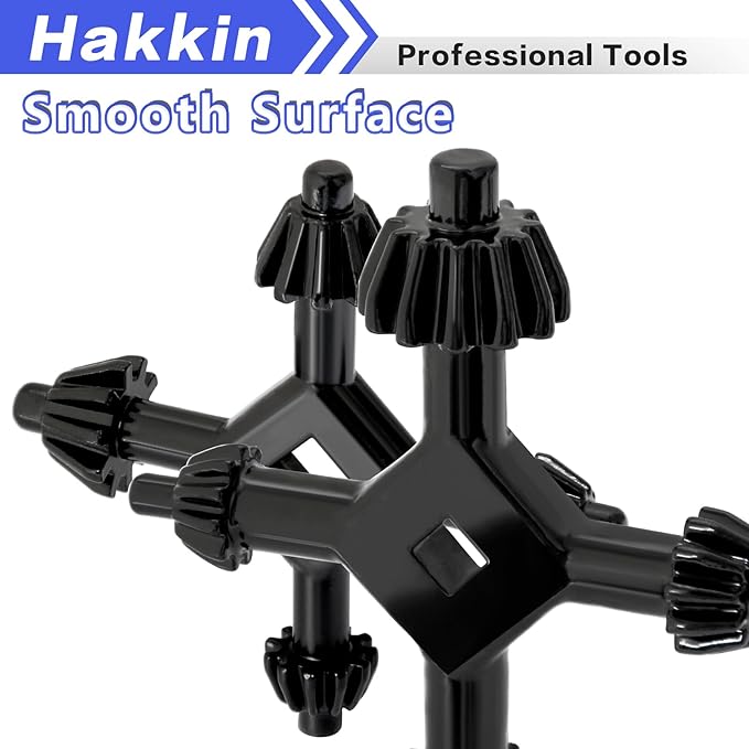 Hakkin 2Pcs 4 in 1 Drill Chuck Key Hand Drill Chuck Wrench, 1/4”, 3/8”, 1/2”, 5/8”, 3/4”, 1” Universal Chuck Key Power Drilling Tool for Home Improvement Repair Tools (Size L+S1)