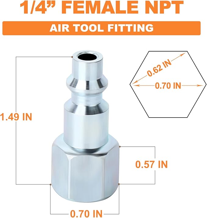 GASHER 1/4-Inch NPT Female Industrial Air Plug, Pneumatic Plugs 300PSI (30-Pack)