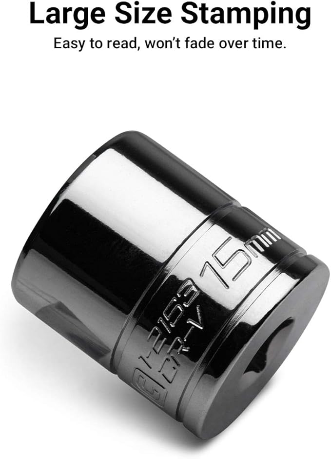 Capri Tools 9 mm Shallow Socket, 3/8-Inch Drive, 6-Point, Metric