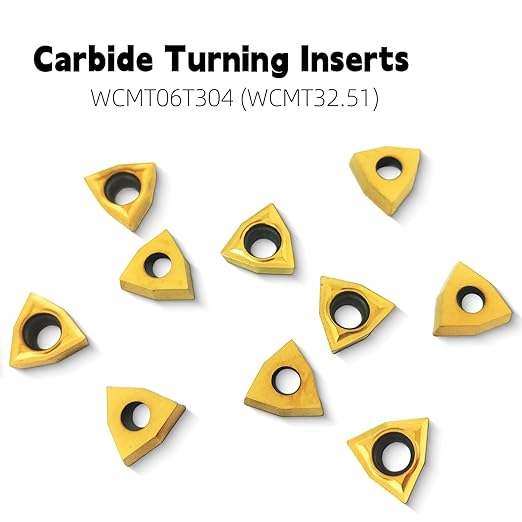 20 PCS Carbide Turning Inserts, WCMT06T304 (WCMT32.51) CNC Lathe Replacement Carbide Inserts for Indexable Lathe Turning Tool Holder