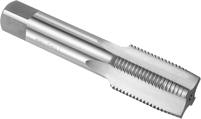 uxcell Hand Taper Tap M39 x 3 Metric Thread Taper Style Taps Straight Flute Screw Tapping Threading Tool High Speed Steel HSS6542
