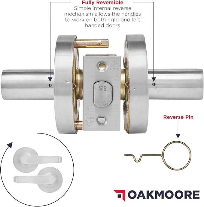 Premium Commercial Door Handle Grade 2 (Classroom) Heavy Duty Lockset Keyed ??Schools Offices Industrial Standard ??Grade 2 UL CUL and ADA ??Nickel Chrome Finish ??ANSI A156.2