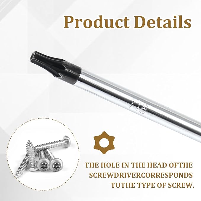 2 Pcs T15 Torx Screwdriver, Magnetic Torx Driver Star Bit Screwdrivers, Security Torx Screwdriver with Insulated PVC Handle, Magnetic Head Screwdriver for Repairing DIY (T15)