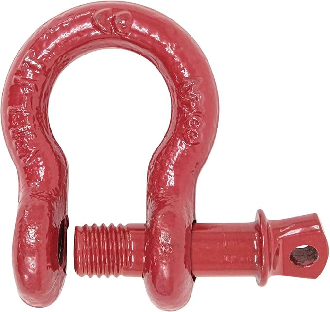 Mytee Products 3/8" Anchor Shackle Forged Carbon Steel w/Alloy Screw Pin WLL # 1.0 Ton (2,000 Lbs.) | Double Rust Protection Heavy Duty D Ring Shackle for Towing, Rigging & Vehicle Recovery (10 Pack)