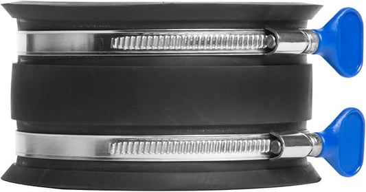 POWERTEC 70369 4 Inch Dust Control Flex Cuff with Adjustable Key Hose Clamps, Hose Connector Rubber Cuff Coupler for Woodworking Dust Collection Fittings, Dust Collector Accessories & Machinery, 1pk