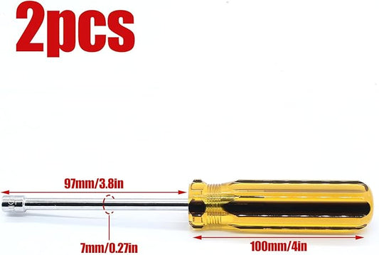 2Pcs 5.5mm Socket Wrench Screwdriver, Hexagon Nut Driver with Steel Cushion Grip for Easy Hand-Making and Repair Projects