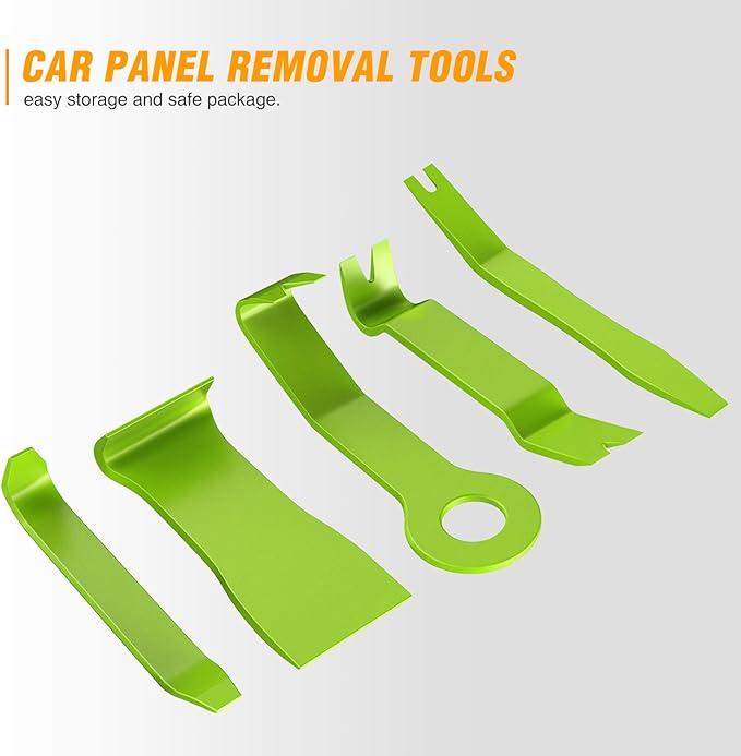 GOOACC 5PCS Auto Trim Removal Tool Kit No-Scratch Tool Kit for Car Audio Dash Window Molding Fastener Remover Tool Kit-Green