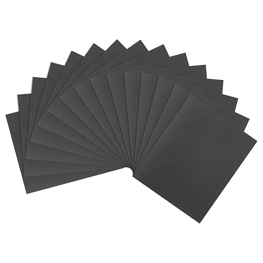 HARFINGTON 15pcs Sandpaper 1200 Grit 9 x 11 Inch A-Weight Backing Silicon Carbide Abrasive Wet Dry Sanding Sheets for Wood Finishing, Metal Sanding, Automotive Polishing