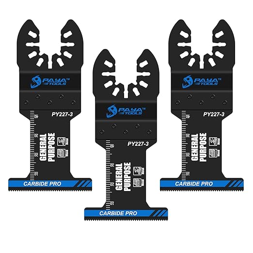 Carbide Oscillating Saw Blades, 1-3/4'' Multitool Blades Quick Release for Heavy Metal, Nail,Aluminium,Pipe, Copper and Other Hard Materials (3-Pack)