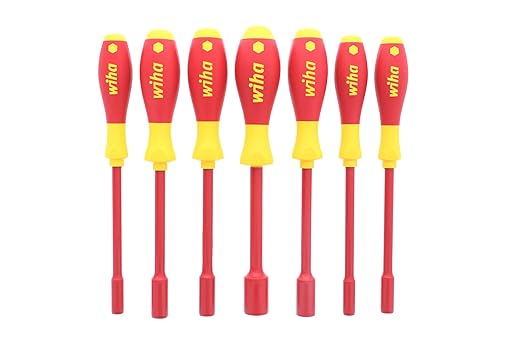 Wiha 32293 7-Piece 1000-Volt Metric Insulated Nut Driver Set