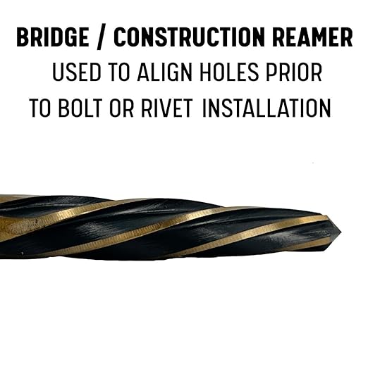 Drill America 15/16" Bridge/Construction Reamer with 1/2" Shank, Black and Gold Finish, KFD Series