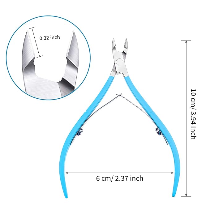 Mudder 3 Packs Cuticle Nippers Cuticle Cutter Stainless Steel Professional Nail Cuticle Trimmer Pointed Blade Cuticle Remover Scissors Pedicure Manicure Tool for Fingernails and Toenails (Blue)