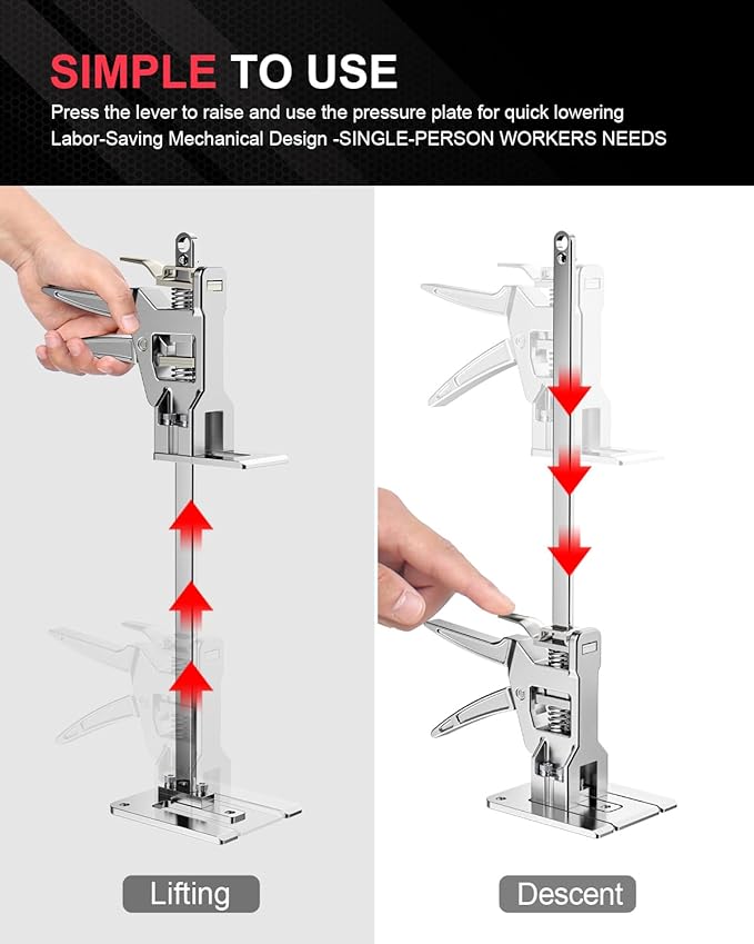 Kolvoii Labor Saving Arm Jack, 2 Pack Stainless Steel Construction Jack, Versatile and Easy to Use Hand Lifting Tools Improved Quality Lifting Device