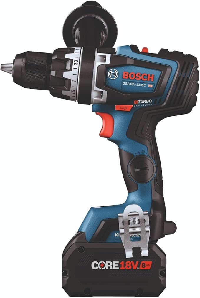 BOSCH GXL18V-260B26 18V 2-Tool Combo Kit with 1/2 In. Hammer Drill/Driver, 1/4 In. and 1/2 In. Two-In-One Bit/Socket Impact Driver, (1) CORE18V 8 Ah Battery and (1) CORE18V 4 Ah Battery