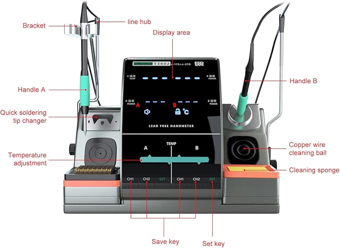 SUGON T3602 Professional Soldering Station 2 Sec Rapid Heat Up, with 6 Soldering Iron Tip, 110V Soldering Iron Station with Temperature Adjustment 212-842째F,Solder Iron Replacement Rack etc