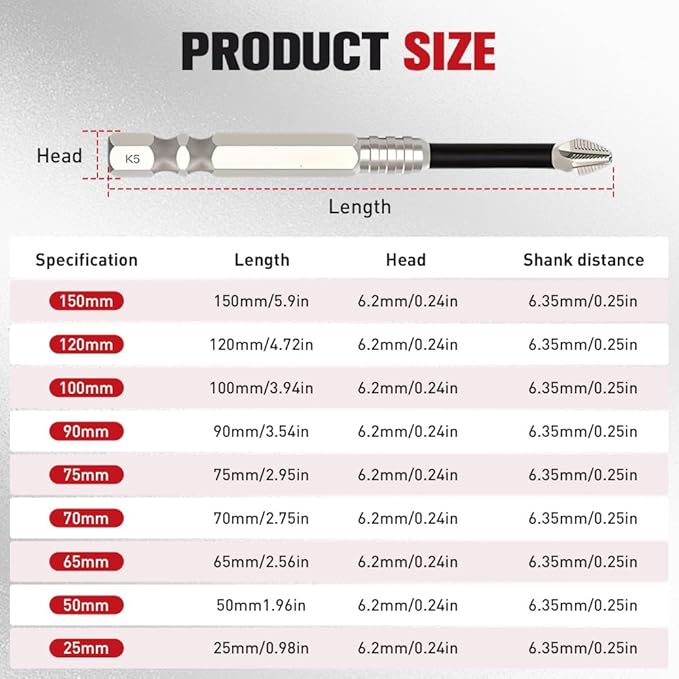 9PCS High Magnetic Screwdriver Drill Bit Set, Premium Universal Strong Magnetic Durability Screwdriver Drill Bit Set,Anti Slip Anti-Shock Impact Driver Bit Set for Home DIY Profession