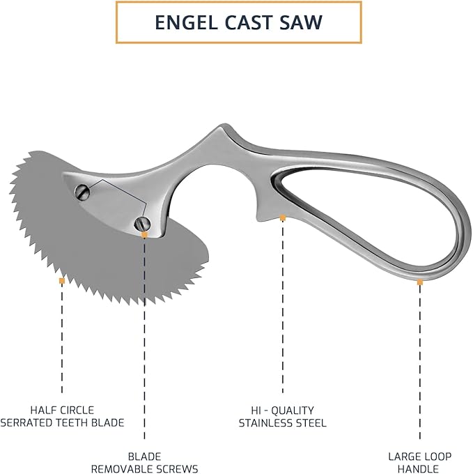 Cast Spreader 3 Prong, Burn Cast & Plaster Shear, Scissors Pliers Forceps Plaster Opner Orthopedic Tools Instruments German Grade Stainless Steel (Angle Bone Saw)
