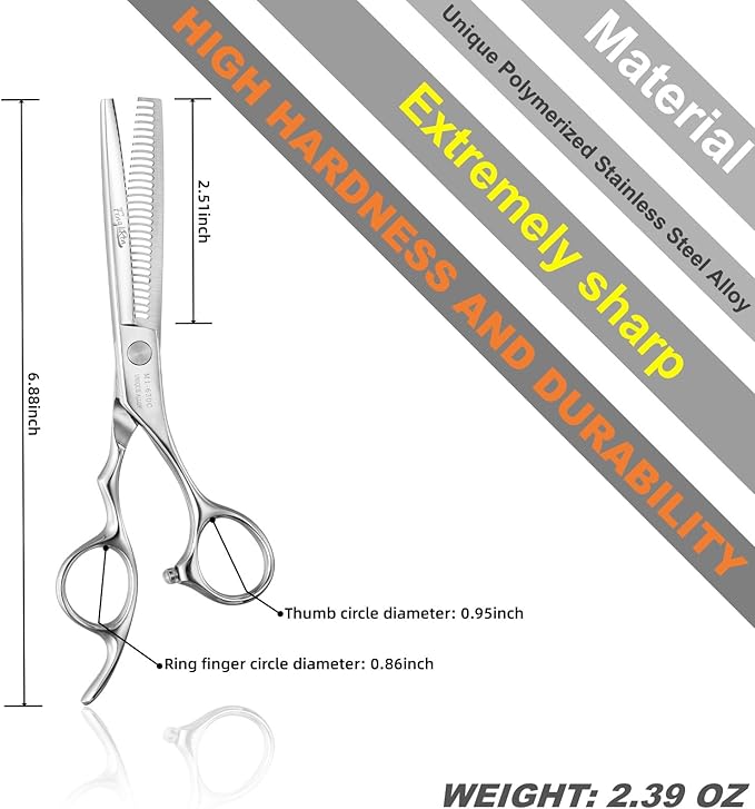 High-end Professional Hair Thinning Scissors Hair Cutting Teeth Shears Barber Hairdressing Texturizing Scissor Extremely Very Sharp 6 Inch Stainless Steel Alloy For Men,Women,Salon & Home