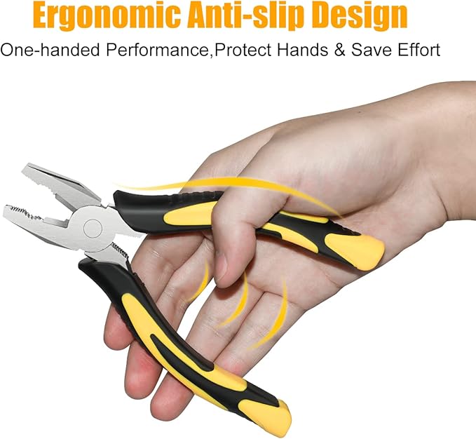 Lineman's Pliers Combination Pliers 6 Inch & 8 Inch Pliers with Wire Cutter竊?Heavy Duty Chrome Vanadium Steel Construction Professional Handle