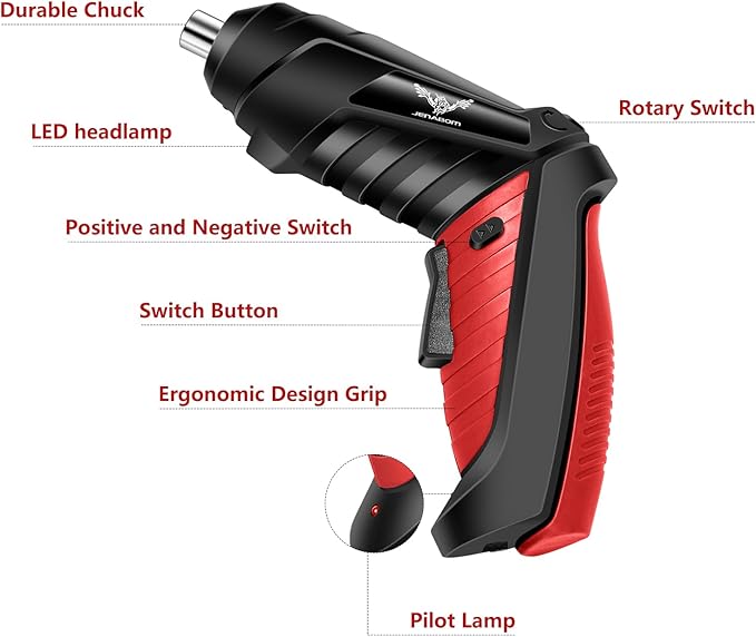 Electric Screwdriver Cordless Rechargeable Small Power Drill Set 3.6V Li-ion 3.5Nm Max Torque Electric Rotatable with LED Light Screwdriver,14Pcs