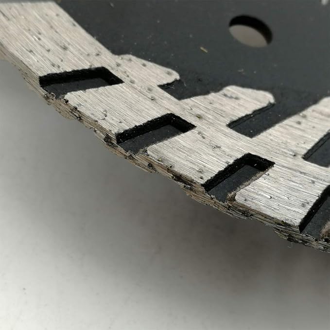 SHDIATOOL Diamond Turbo Blade Dia 4.5 Inch with Slant Protection Teeth Cutting Stone Granite Marble Concrete Brick with 5/8-11 Thread