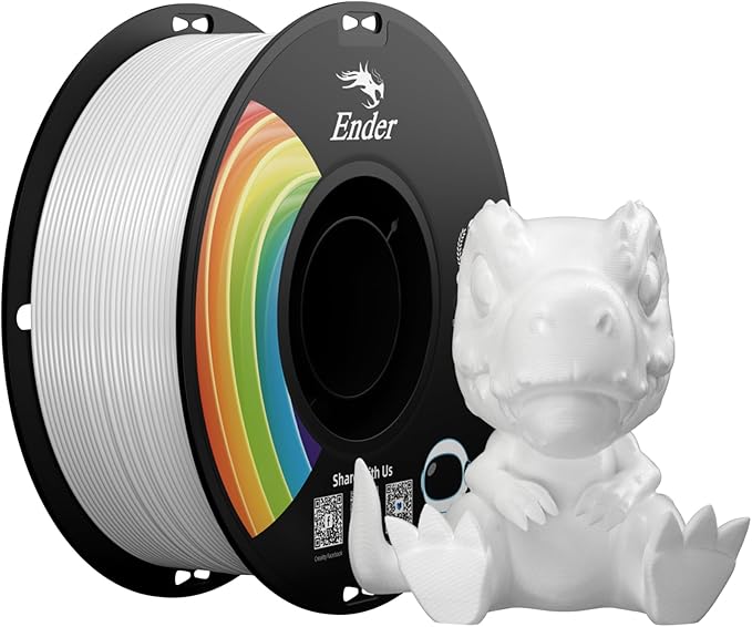 Creality Ender PLA Filament for 3D Printers 1kg Spool (2.2lbs) Accuracy +/- 0.02mm 3D Printer Filament??(016-white Pla+)