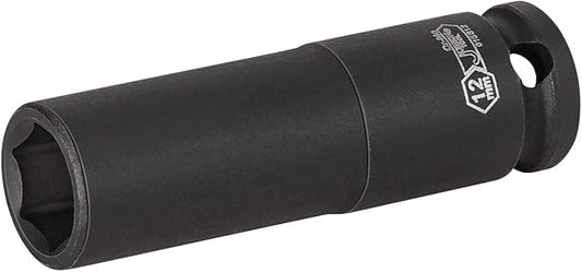 Jetech 3/8-Inch Drive 12mm Deep Impact Socket with 6-Point Design, Heat-Treated Chrome Molybdenum Alloy Steel, Metric