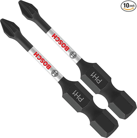BOSCH ITPH12B 10-Pack 2 In. Phillips #1 Impact Tough Screwdriving Power Bits