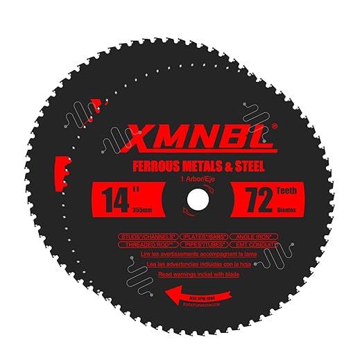 14 Inch Metal Cutting Saw Blade,Replace for Diablo D1472CF 14 Inch Metal Chop Saw Blade,Compatible with Evolution etc 14 Cutting Saw.72T Carbide Saw Blade.Steel Cutting Saw Blade.Longer Life 5X
