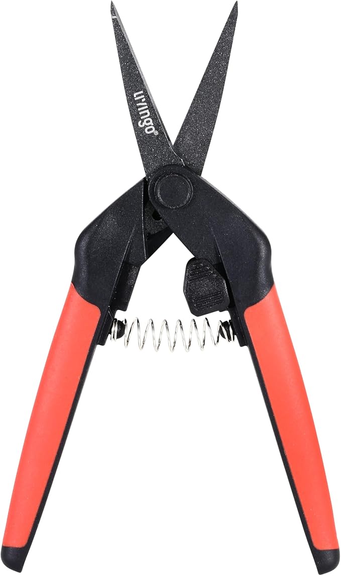 LIVINGO Sharp Garden Pruning Shears - 2 Pack 6.5??Spring Loaded Handles, Non-Stick Teflon Coated Stainless Steel Blades Scissors for Trimming Plant, Flower