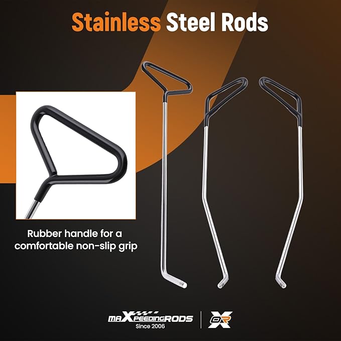 maXpeedingrods Paintless Dent Repair Tools, Dent Removal Rods with Awl Head, Car Auto Body Dent Removal for Hail Dents and Door Ding (3pcs Rod 20 pcs Head)