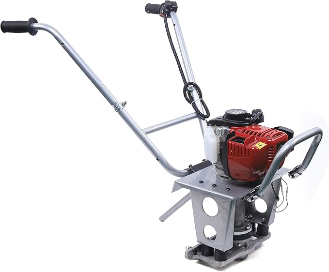 Eapmic Concrete Vibrating Screed Engine, 4-Stroke 1.2HP 35.8CC Gasoline Concrete Vibrating Leveling Machine Aluminum Frame Cement Concrete Surface Finishing Machine Without Leveling Board