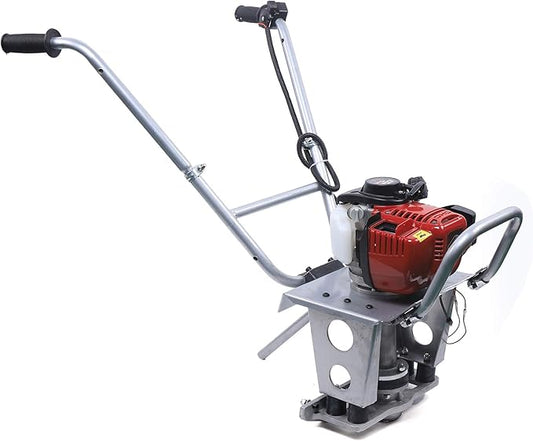 Eapmic Concrete Vibrating Screed Engine, 4-Stroke 1.2HP 35.8CC Gasoline Concrete Vibrating Leveling Machine Aluminum Frame Cement Concrete Surface Finishing Machine Without Leveling Board