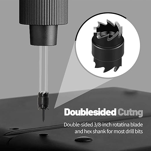 Spot Weld Cutter Set Double Sided,3/8" HSS Spot Weld Cutter Remover Drill Bits Hex Sheet Metal Hole Cutter Remover Kit for Power Drill Spot Welding, by NAKAO (16 Pcs)